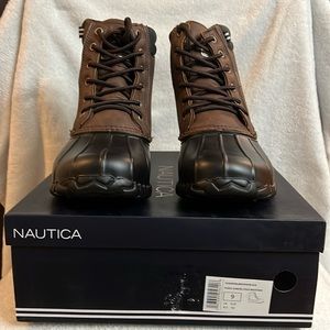 NEW NAUTICA MENS Cold Weather Channing Duck Boots Size 9 (Regular Width) BRN/BLK